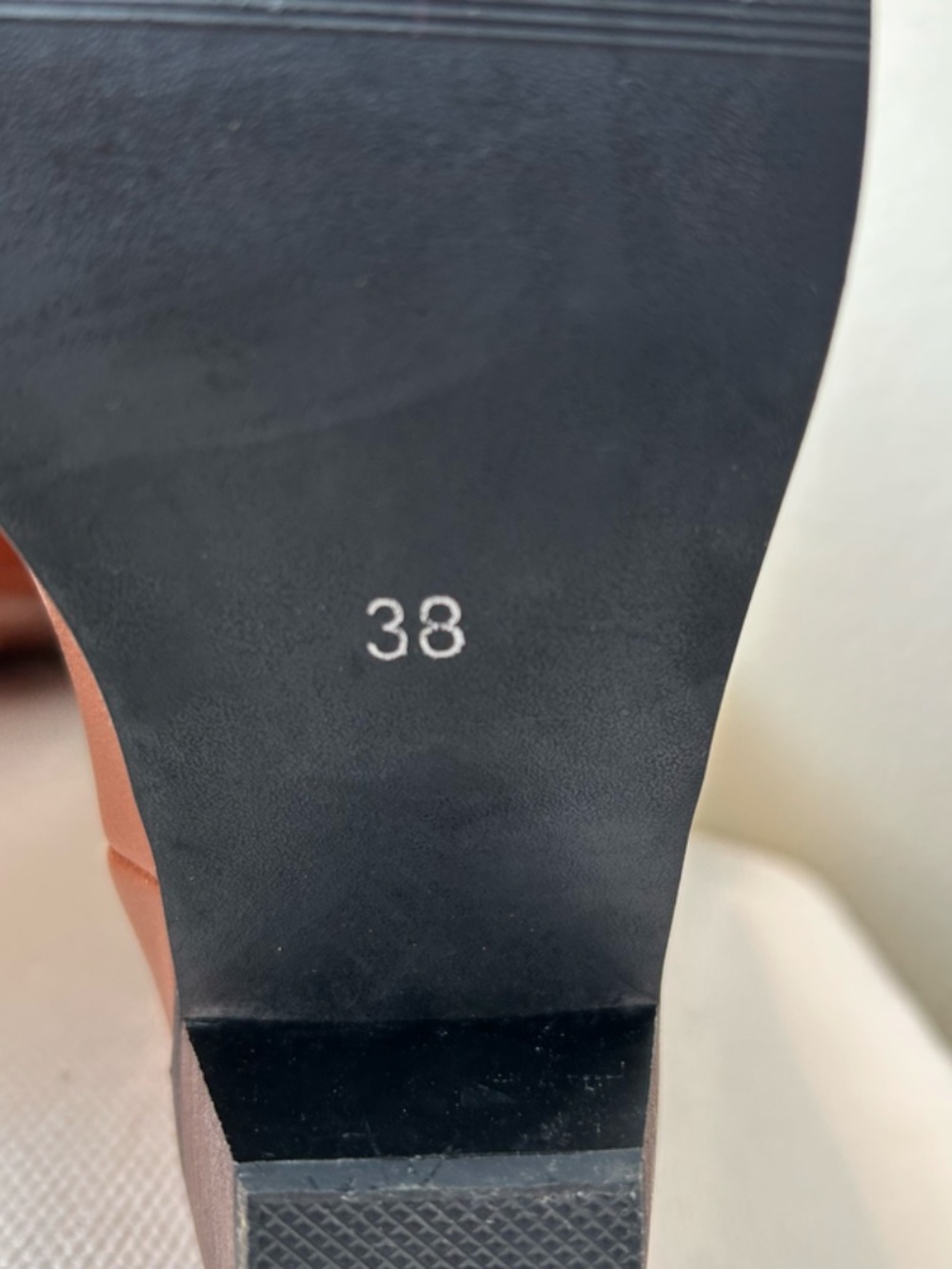 Cowboy Boot Tall Brown White Hearts Inlay Pull Strap Wide Calf Heel 1.5" 38/7.5 - Picture 8 of 14